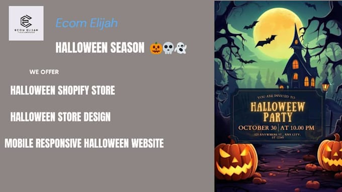 Gig Preview - Design spooky stunning halloween website, halloween shopify