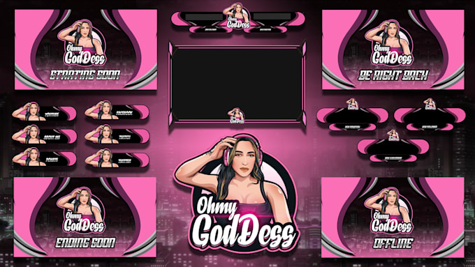 Gig Preview - Craft unique twitch logo, animated overlay stream package, screens, panels