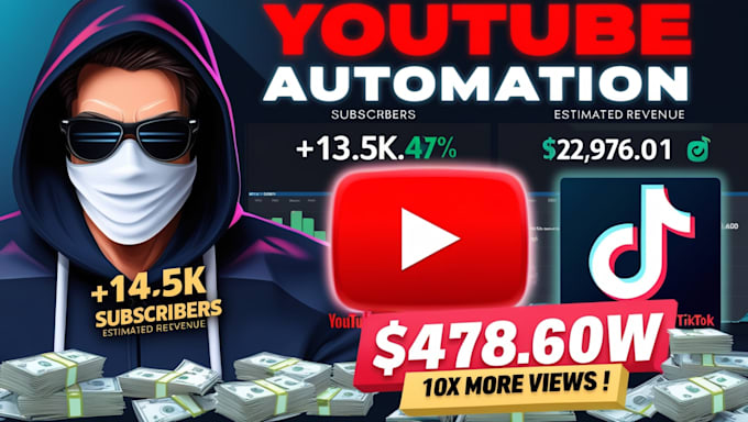 Gig Preview - Automated youtube cash cow channel with faceless video and channel management