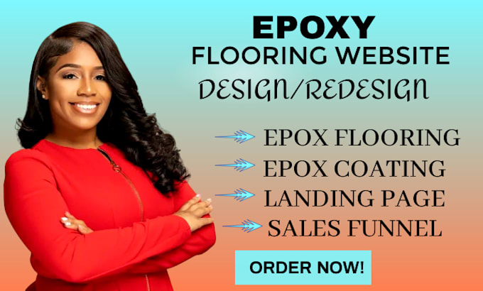 Gig Preview - Design epoxy flooring website, epoxy website, epoxy coating website, redesign