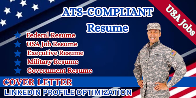 Gig Preview - Write ats executive federal resume writing service for military veterian usajobs