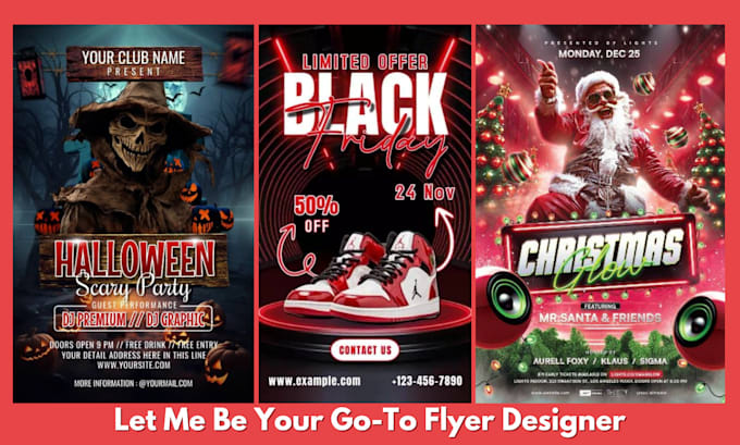 Gig Preview - Design birthday halloween cyber monday christmas black friday event party flyer