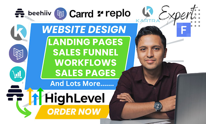 Gig Preview - Redesign landing page design on carrd, beehiiv, replo, gohighlevel website carrd