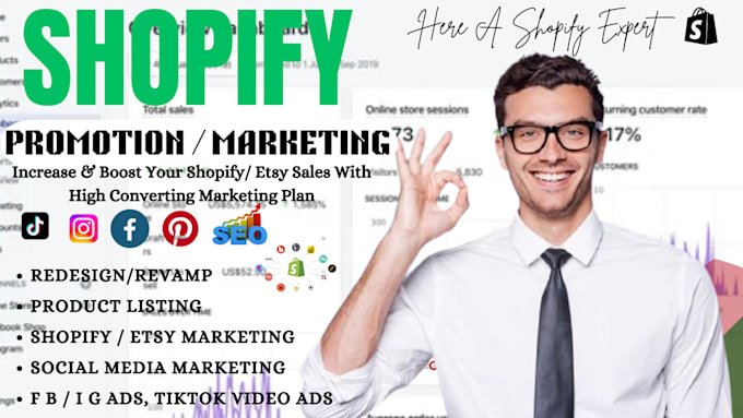 Gig Preview - Shopify ecommerce marketing boost shopify sales promotion shopify store manager