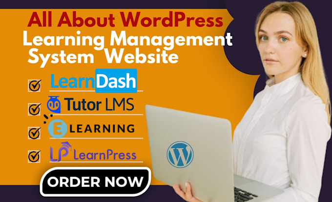 Gig Preview - Design lms website using tutor lms, learndash lms, wordpress lms for elearning