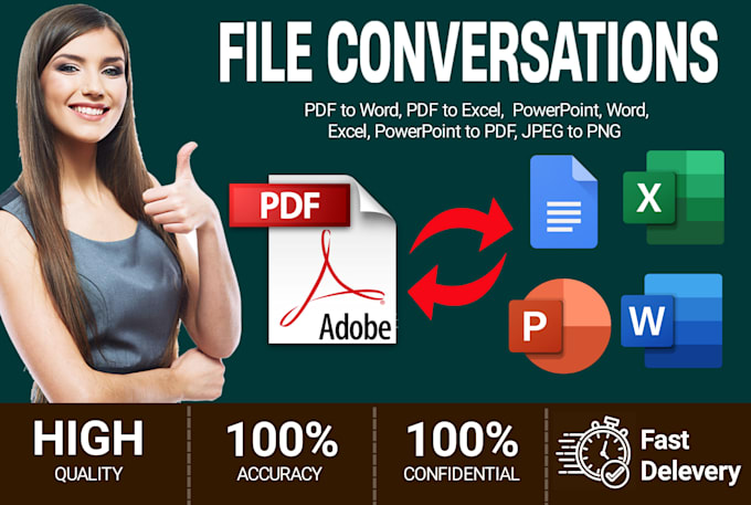 Gig Preview - Convert pdf to word, excel, typing services