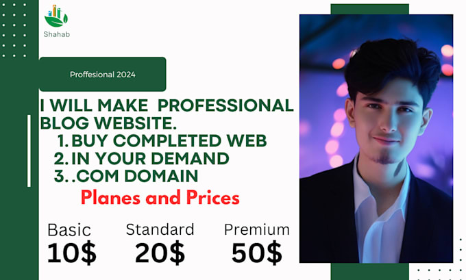 Gig Preview - Make a website on blogger with com domain