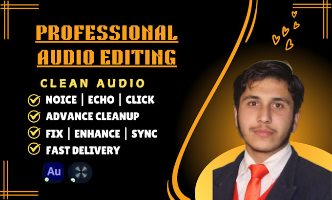 Gig Preview - Do professional audio edit remove background noise, fix, repair and clean audio