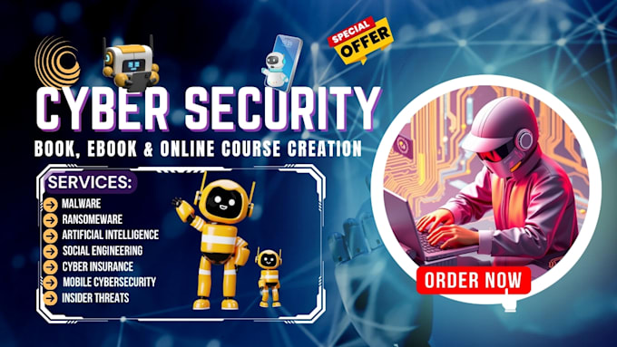 Bestseller - write cyber security online course content, workbook, PPT, create video on tella