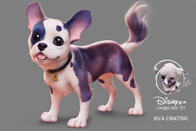 Gig Preview - Create a unique disney pet portrait