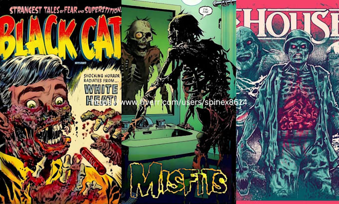 Gig Preview - Draw vintage horror,horror comic art,retro vintage,halloween poster,tshirt,flyer