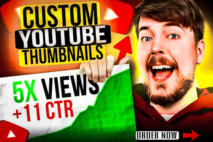 Gig Preview - Design attractive clickbait and eye catchy thumbnail in 3hrs