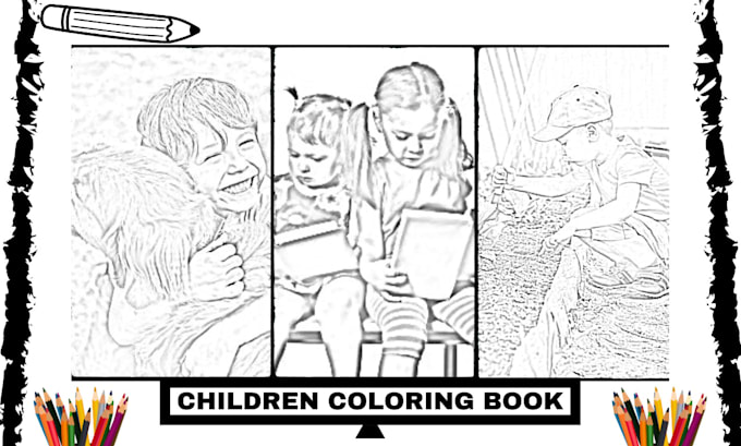 Gig Preview - Draw and design children coloring book page clip art and illustration