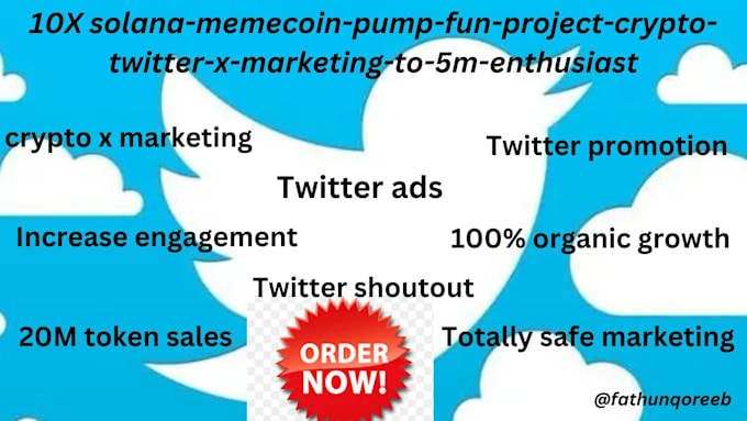 Bestseller - 10x solana memecoin,pump fun project,crypto twitter x marketing to 5m enthusiast