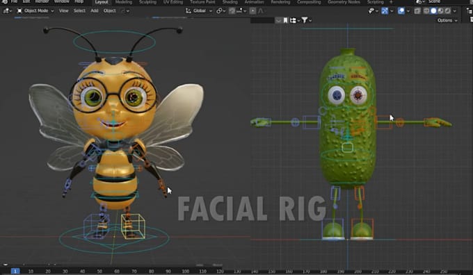 Gig Preview - Add 3d rig to your 3d character professionally in blender