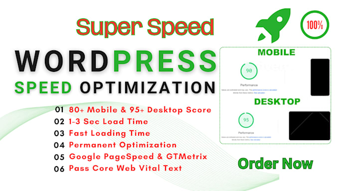 Gig Preview - Do wordpress speed optimization for pagespeed insights