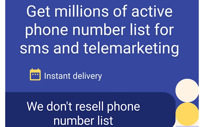 Gig Preview - Supply a list of active mobile phone numbers for telemarketing and SMS marketing