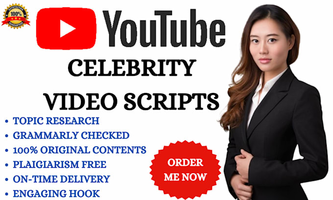 Gig Preview - Do celebrity video scripts writing, gossip viral scripts