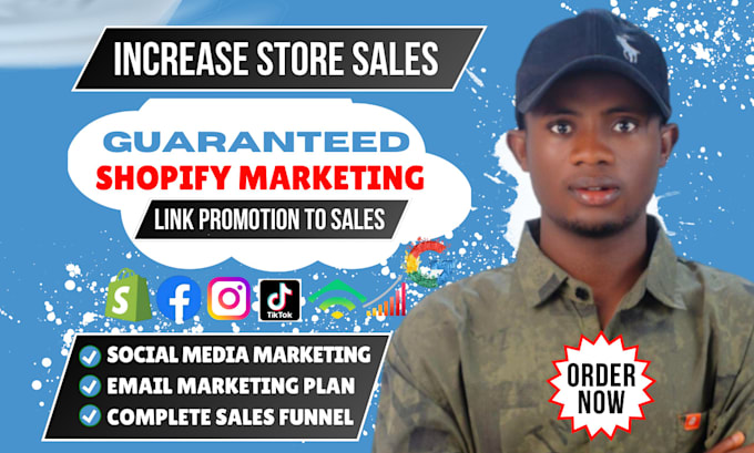 Gig Preview - Boost shopify sales with shopify dropshipping marketing, shopify store promotion