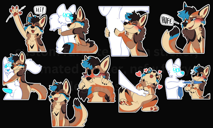 Gig Preview - Draw furry telegram stickers, furry nsfw stickers, crypto animated sticker