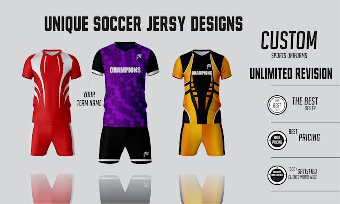 Gig Preview - Design a custom soccer jersey with your unique style