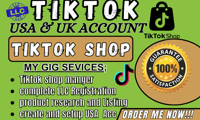 Gig Preview - Create an setup USA tiktok shop manage tiktok shop tiktok ads facebook creation