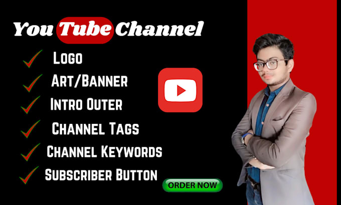 Gig Preview - Create and setup youtube channel with logo banner intro outer