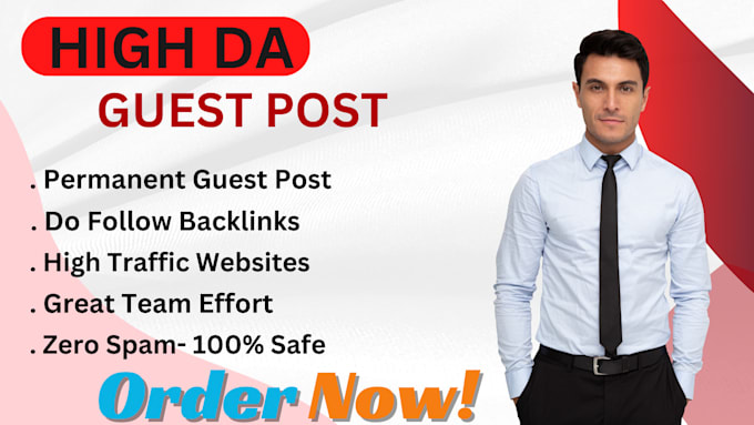 Gig Preview - Do SEO guest post on high da website with do follow permanent backlink