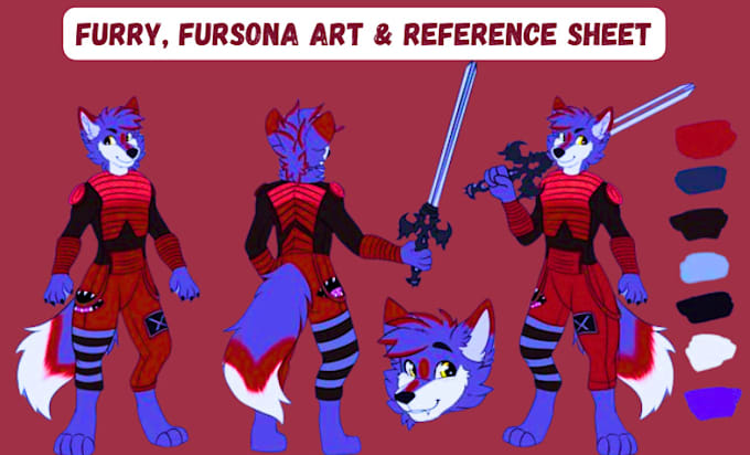 Gig Preview - Draw reference sheet for your furry fursona character furry art nsfw or sfw