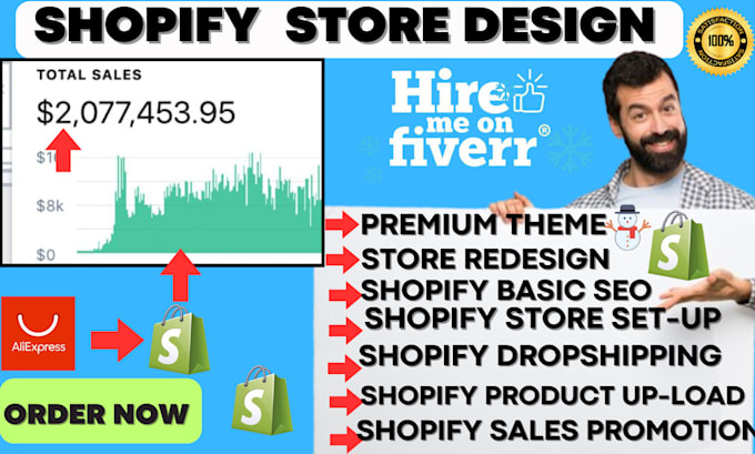 Gig Preview - Setup profitable shopify dropshipping  website and shopify design or redesign