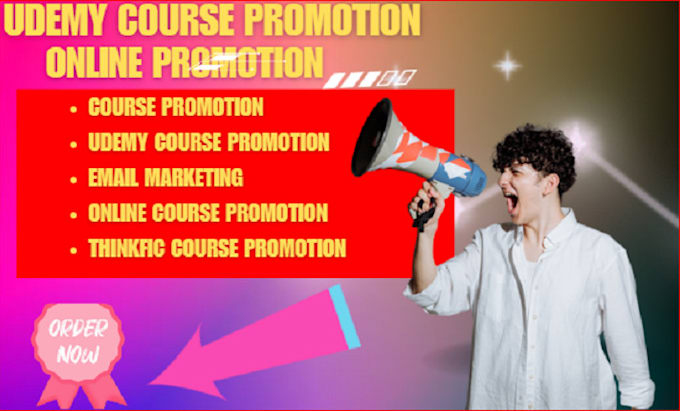 Gig Preview - Udemy course promotion online course thinkific course uploading sales funnel