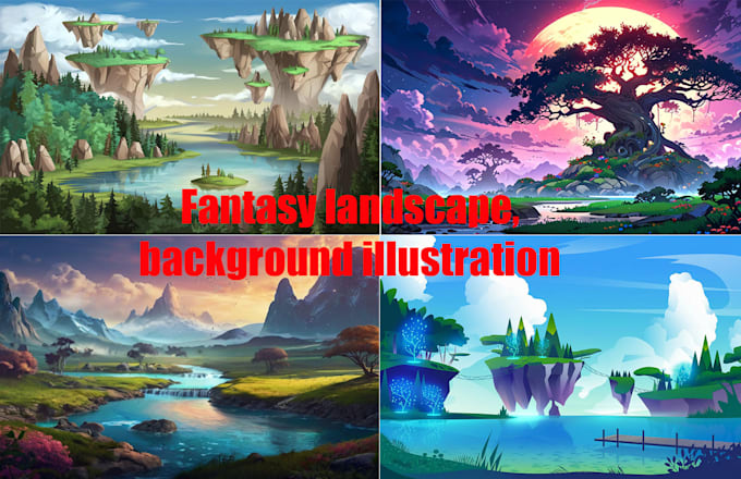 Gig Preview - Create stunning fantasy landscape, background illustration