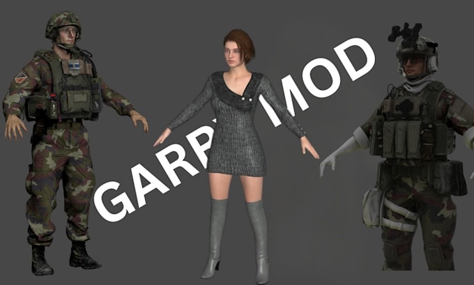 Gig Preview - Create and port gmod player model mmd garry mod character gmod edit 3d model