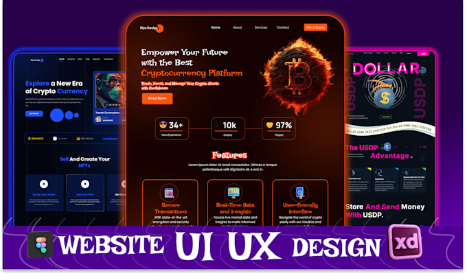 Gig Preview - Create landing page UI UX, figma website design, home page ui ux, uiux, adobe xd