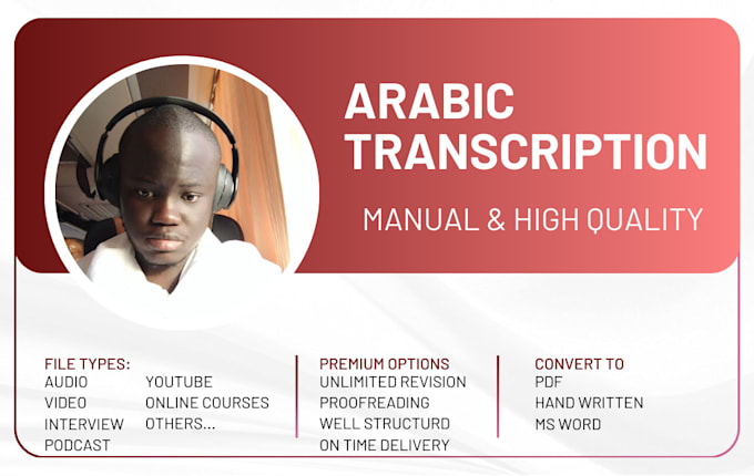 Bestseller - do arabic transcription of any audio file or video