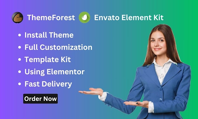 Gig Preview - Themeforest install theme envato element kit template kit using elementor pro