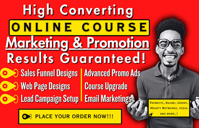 Gig Preview - Promote thinkific website, kajabi sales funnel, udemy course promotion for sales