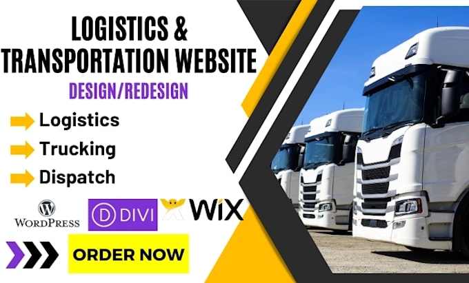 Gig Preview - Logistics transportation trucking dispatch website design redesign wordpress wix