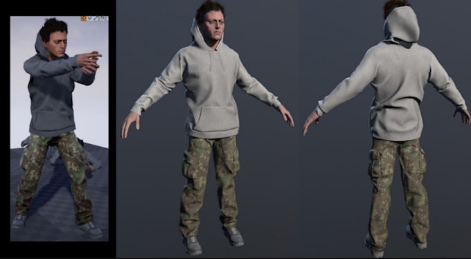 Gig Preview - Model realistic 3d game character, blender rigging, maya 3d model, unreal engine