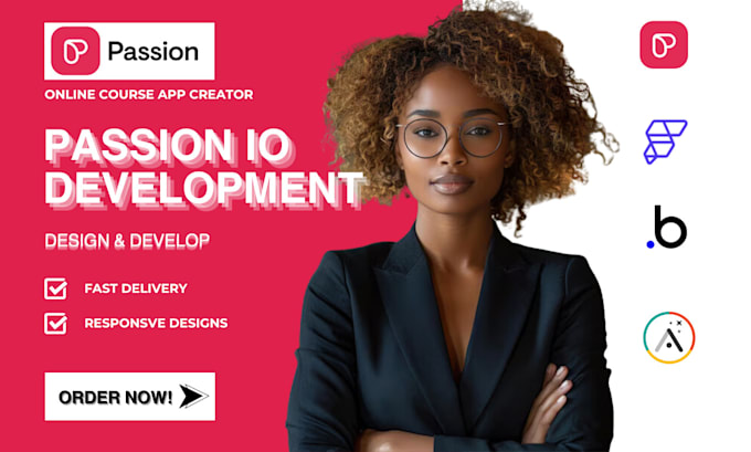 Gig Preview - Build and publish your course app with passion io and bubble io mobile app glide