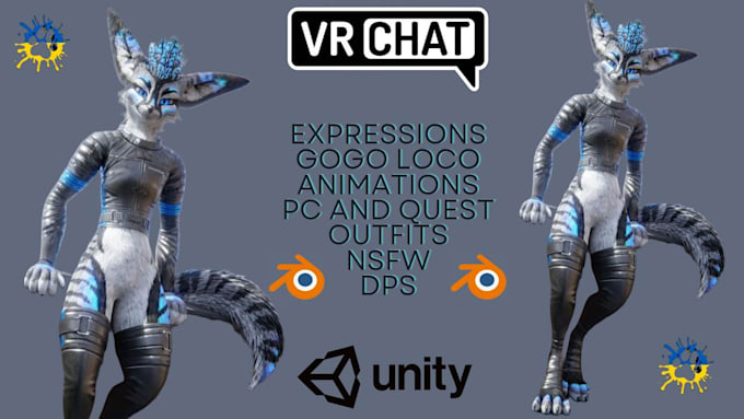 Gig Preview - Edit and do custom vrchat avatar, vrc avatar, furry avatar, vrchat, vrc model