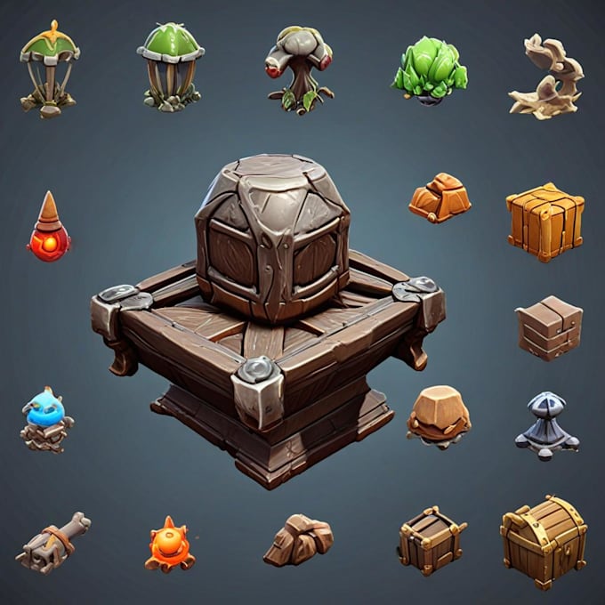 Gig Preview - Design 3d and 2d game icon, object, asset and UI for your game