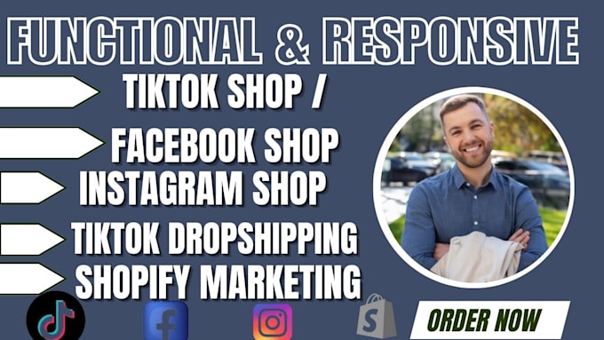 Gig Preview - Fix manage setup tiktok shop facebook shop instagram shop shopify marketing