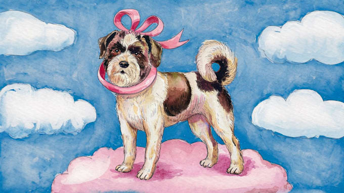 Gig Preview - Create best pet portrait illustration watercolor