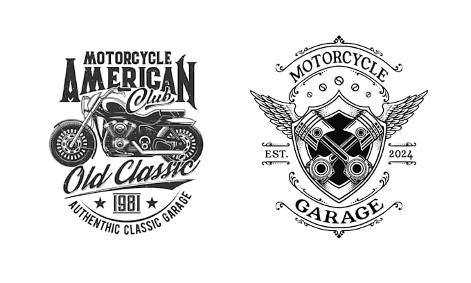 Gig Preview - Make vintage motorcycle riders races bikers club logo