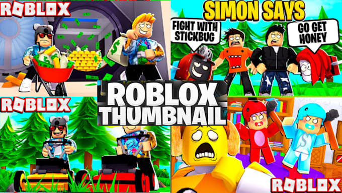 Gig Preview - Design gaming youtube thumbnail, roblox thumbnail, gaming cartoon thumbnail