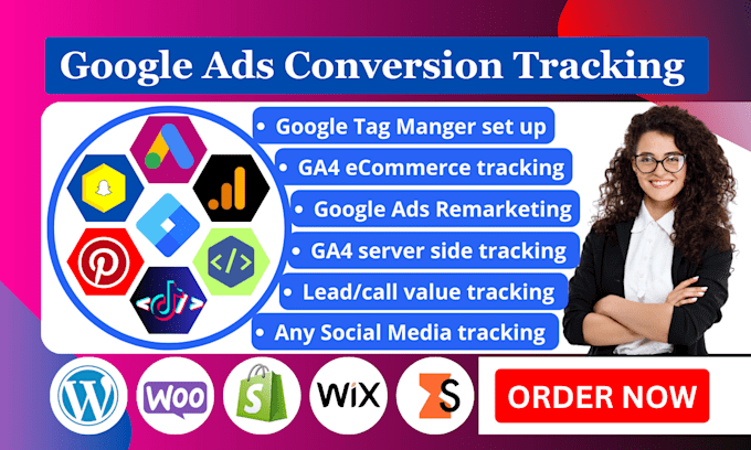 Gig Preview - Setup google ads conversion tracking, ga4 ecommerce tracking analytics 4 via GTM