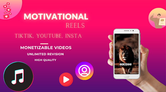 Gig Preview - Create motivational reels, youtube shorts and tiktok