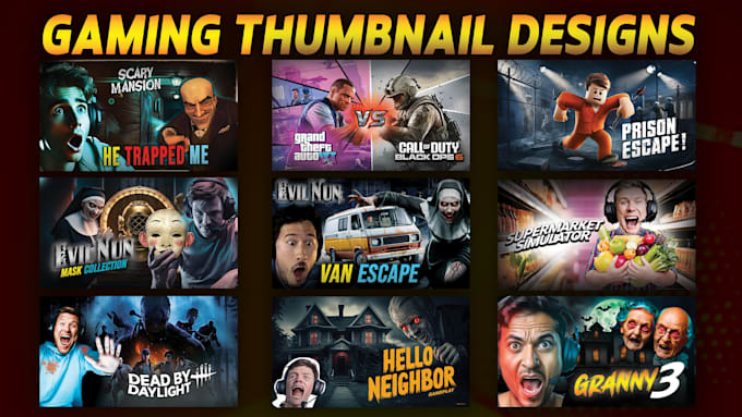 Gig Preview - Create gaming thumbnails in just 2 hours