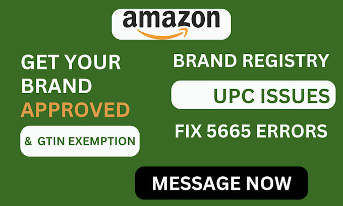 Gig Preview - Fix product listing error, gtin exemption, code 5665, error 8541 brand approval